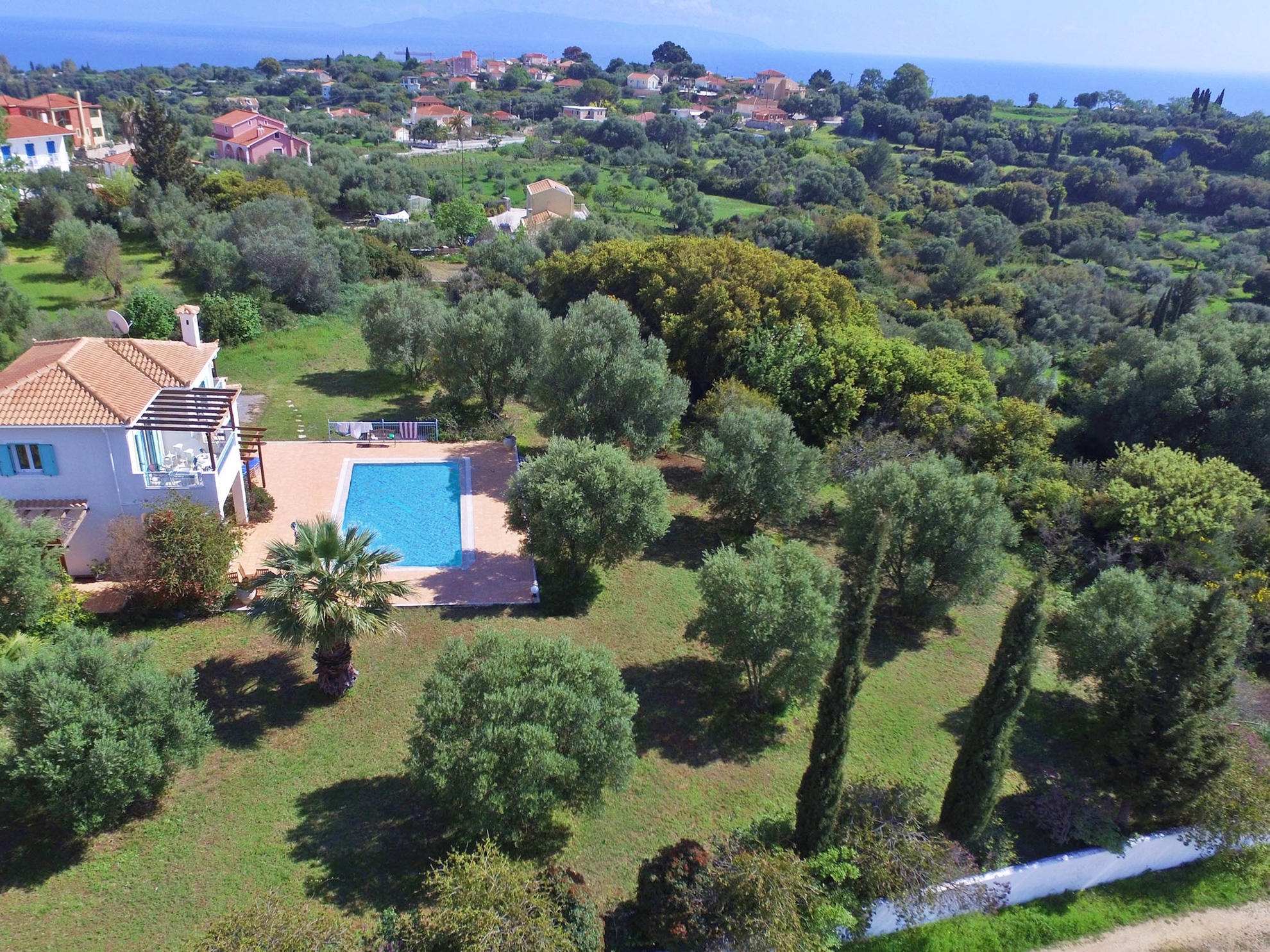 drone kefalonia villa with private pool